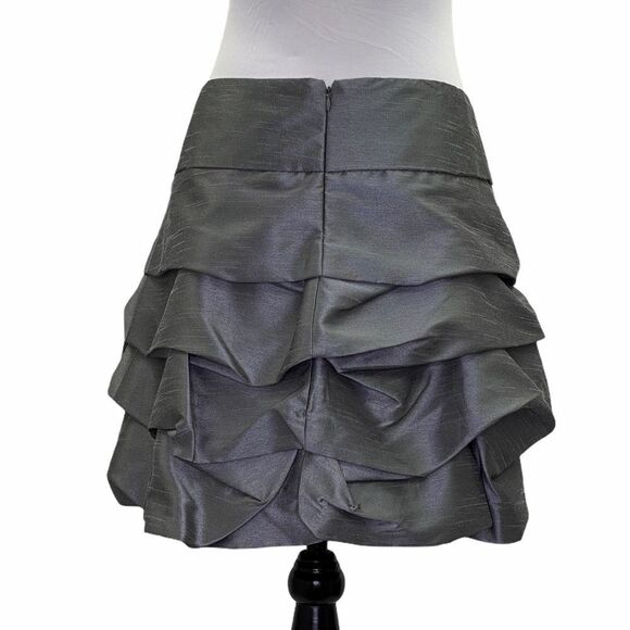 Takara Gray Ruffled Mini A-line Bubble Skirt 7 - Picture 3 of 8